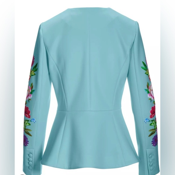 NWOT Boston Proper Garden Row Scuba Peplum Blazer - Picture 4 of 7